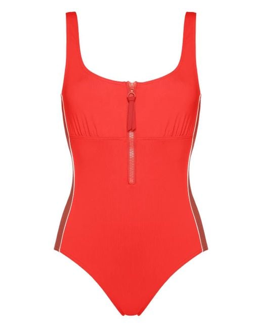 Eres Red Square-Neck Swimsuit