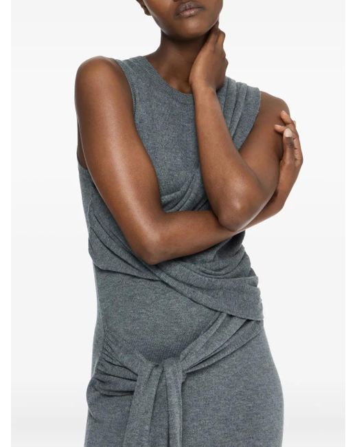 J.W. Anderson Gedrapeerde Jurk Met Gestrikte Taille in het Gray