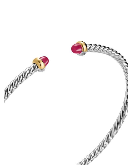 David Yurman White Micro Cable Flex Bracelet