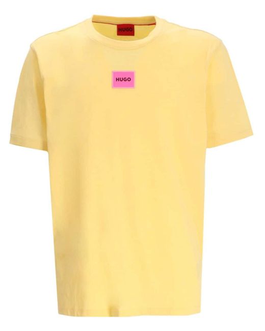 メンズ HUGO ロゴ Tシャツ Yellow