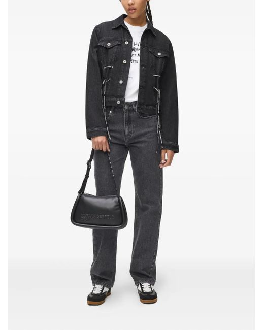Karl Lagerfeld Blue Lace-Tie Denim Jacket