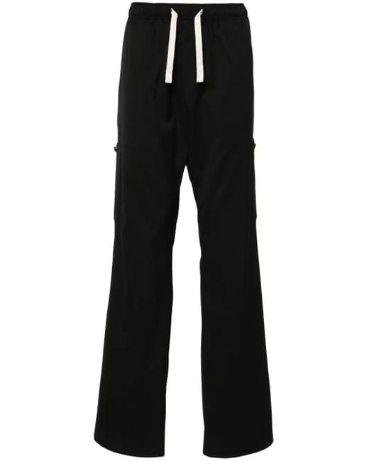 Palm Angels Black Drawstring-Waist Wide-Leg Trousers for men