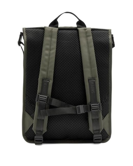 Rains Black Trail Rolltop Colour-Block Backpack for men