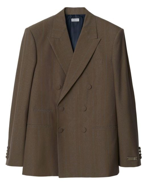 Burberry Brown Peak-lapel Wool Blazer for men