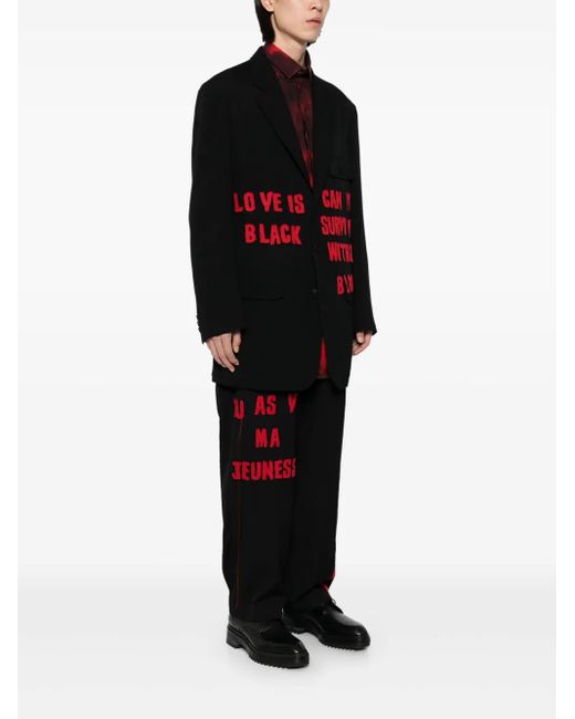 Yohji Yamamoto Black Patchwork Blazer for men