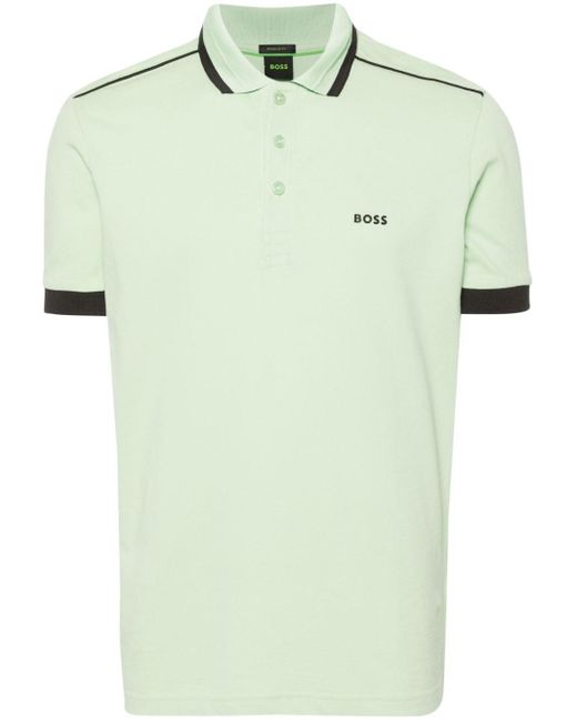 Boss Green Logo-print Piqué Polo Shirt for men