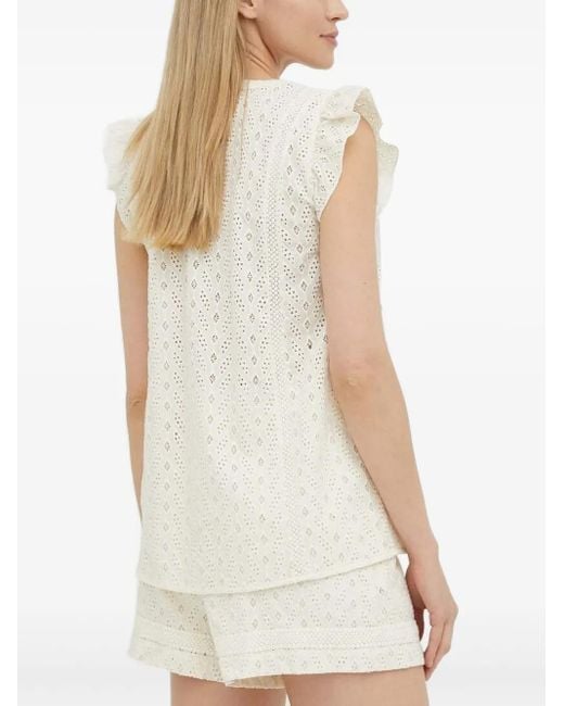 Bruuns Bazaar White Eyelet Ruffled Shirt
