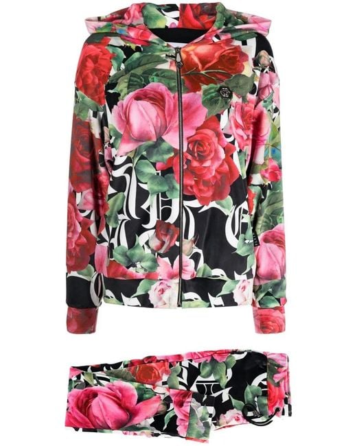 Survêtement À Fleurs Philipp Plein en coloris White