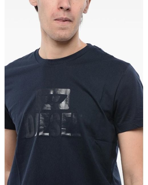 DIESEL Blue T-Diego Logo-Print T-Shirt for men