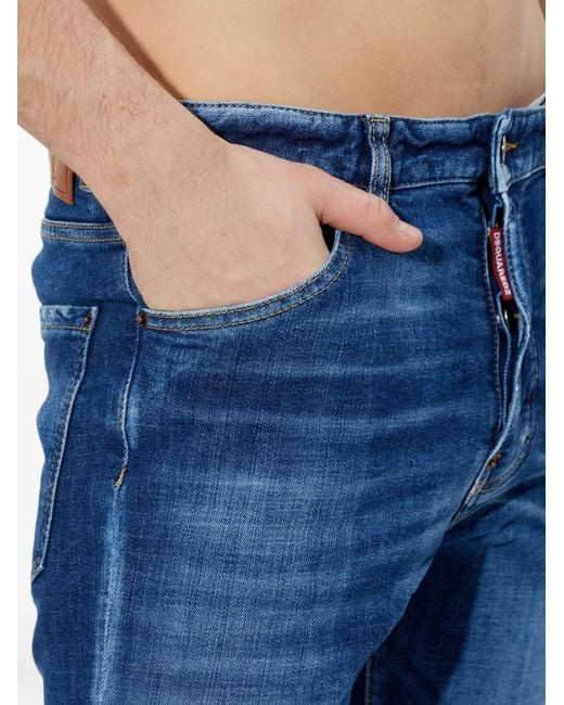 Vaqueros Teddy Con Efecto Envejecido DSquared² de hombre de color Blue