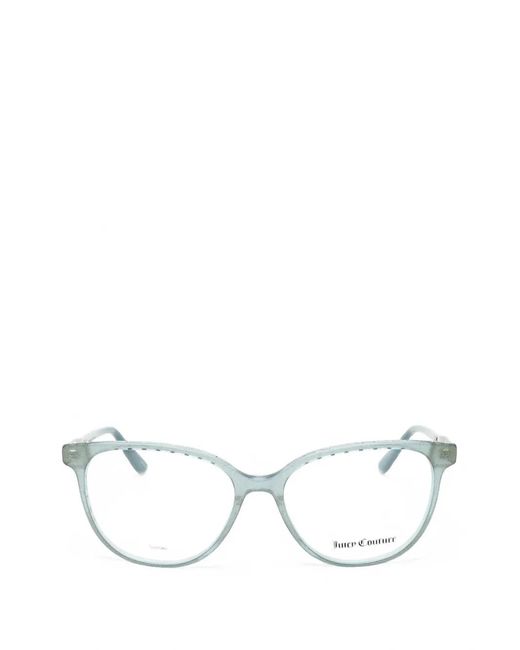 Juicy Couture White Glitter-Effect Round-Frame Glasses