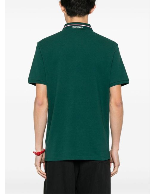 Moncler Poloshirt mit Logo-Patch in Green für Herren