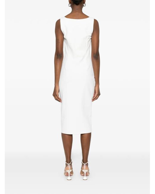 La Petite Robe Di Chiara Boni White Gilia Square-Neck Midi Dress