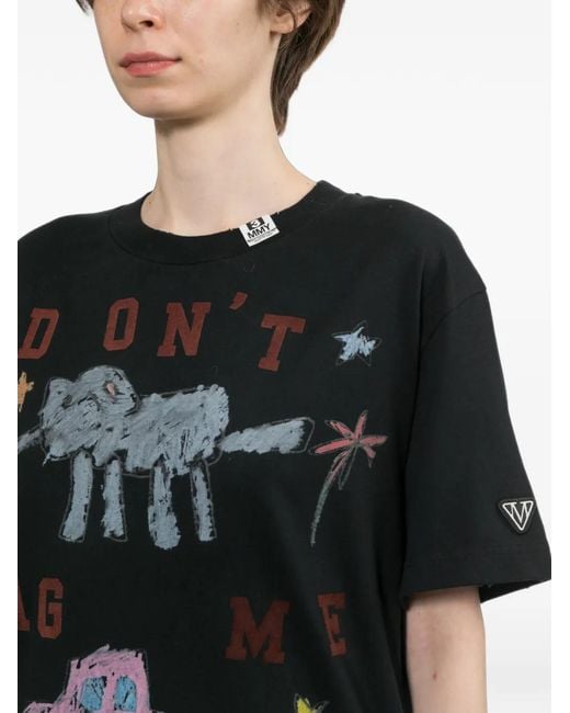 Maison Mihara Yasuhiro Black Kid Doodle Printed T-Shirt