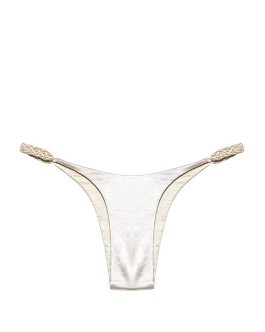 Isa Boulder Natural Braided-Straps Reversible Bikini Bottoms