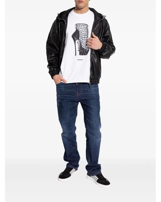 DSquared² Black Stripe-Detail Sneakers for men