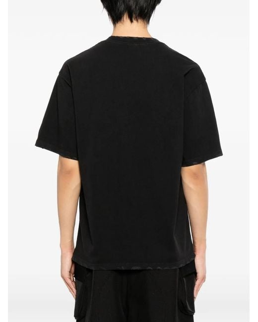 WARMAN Black Graphic-Print T-Shirt for men