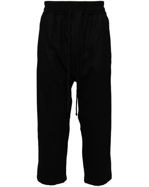 Thom Krom Black Elasticated Waistband Track Pants for men