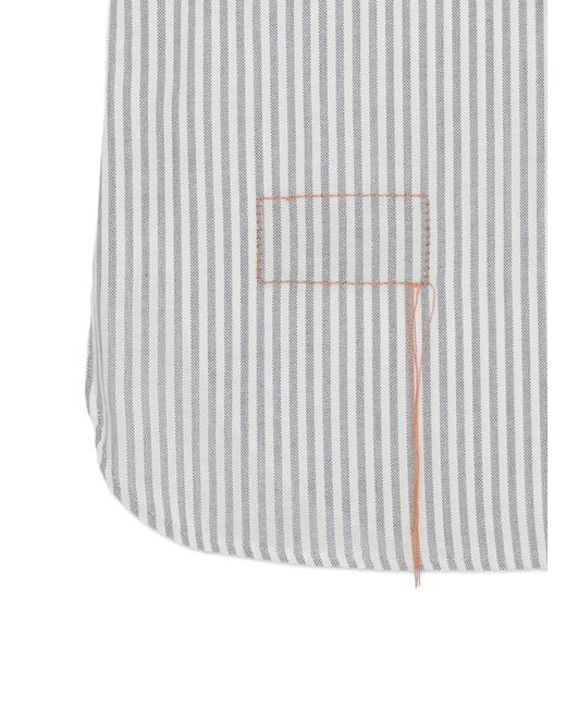 Fortela White Jack Striped Oxford Shirt for men