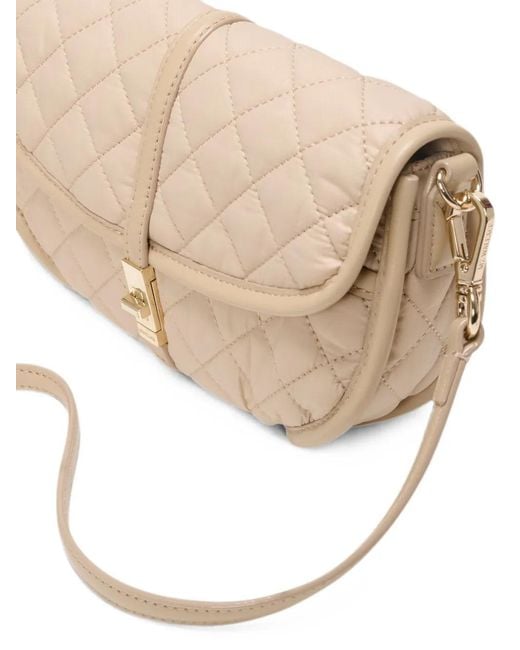 MZ Wallace Natural Small Astor Quilted Clutch Bag