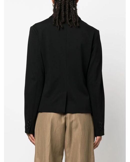 Aspesi Black Cropped Three-Button Blazer