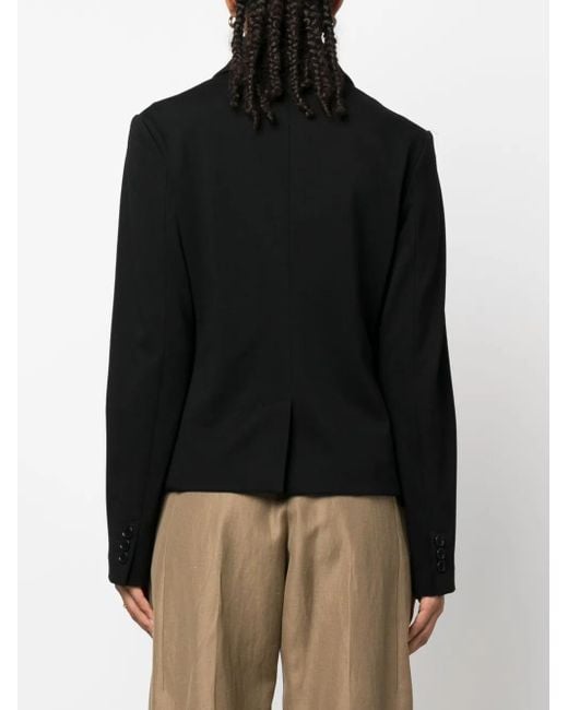 Aspesi Black Cropped Three-Button Blazer