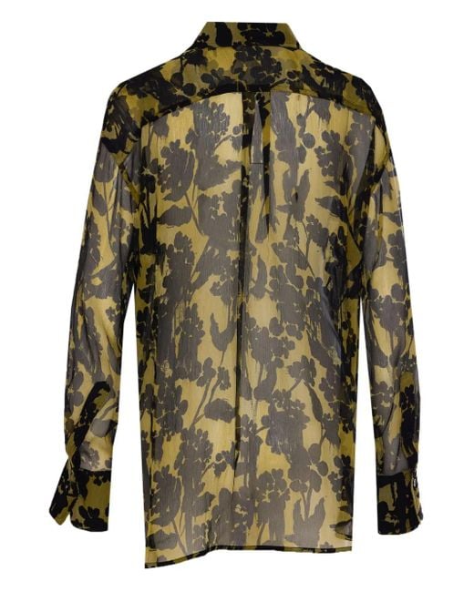 Victoria Beckham Green Silk Shirt