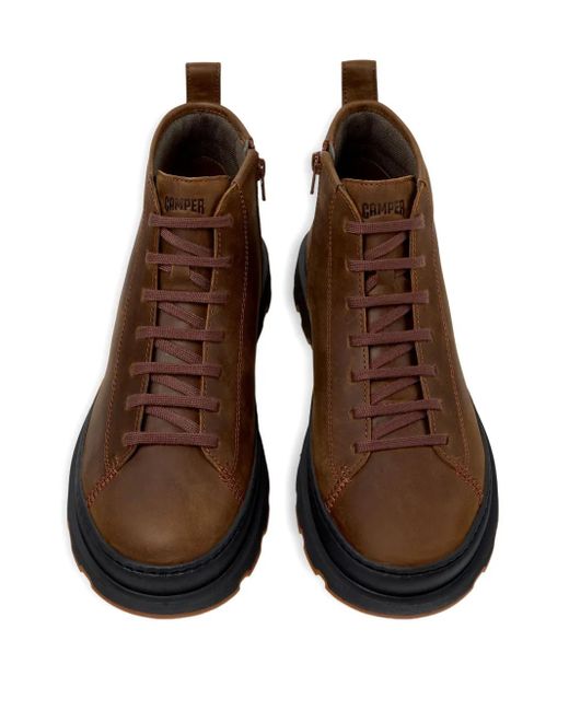 Camper Brown Brutus Lace-Up Chunky-Sole Hiking Boots for men