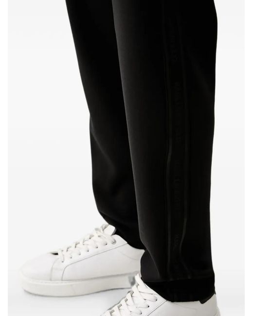 Karl Lagerfeld Black Logo-Tape Track Pants for men