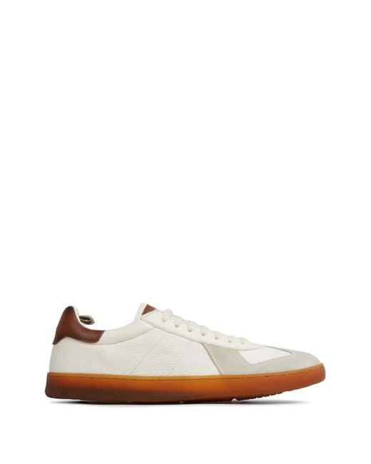 Officine Creative White Militia 001 Panelled Leather Sneakers for men