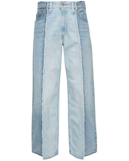 Levi's Blue Baggy Dad Mid-rise Cropped Jeans
