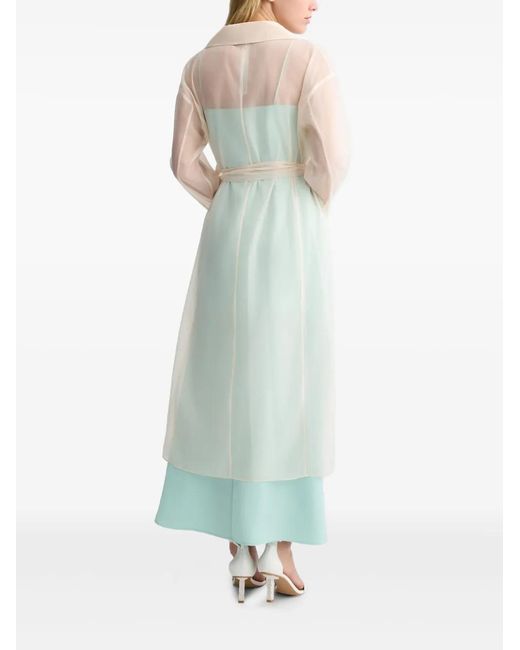 Liu Jo Pink Lightweight Long Coat With Classic Lapel
