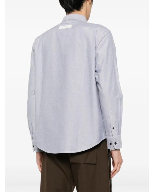 Aape By A Bathing Ape Blue Logo-Patch Long-Sleeved Shirt for men