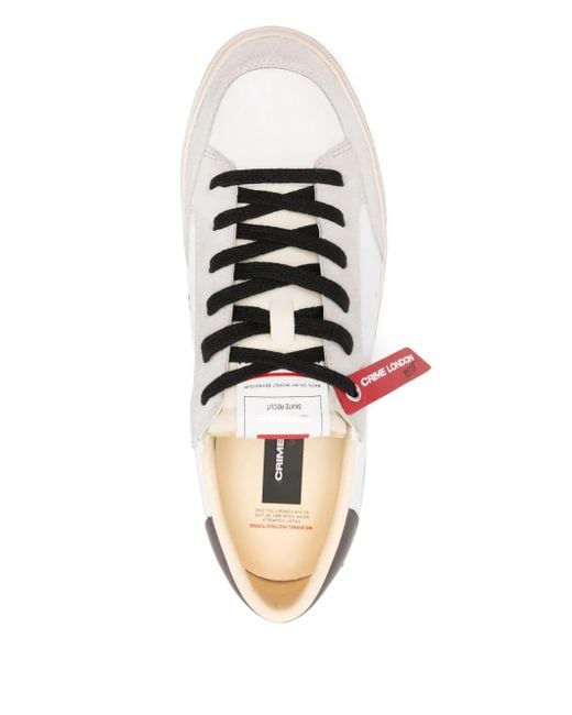 Crime London White Recut Sneakers for men