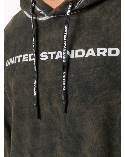 United Standard Black Logo Print Hoodie for men