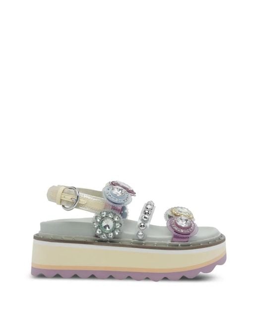Kurt Geiger White Octavia Sling Platform Sandalss