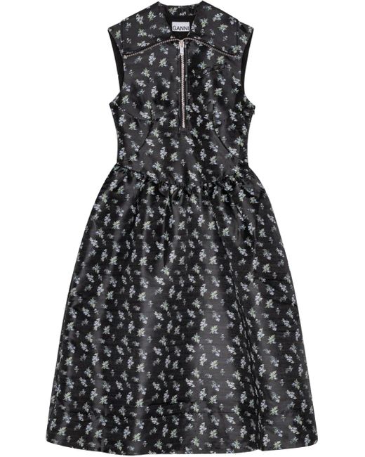 Ganni フローラル ドレス Black