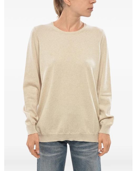 Malo Natural Crew-Neck Long-Sleeve Sweater