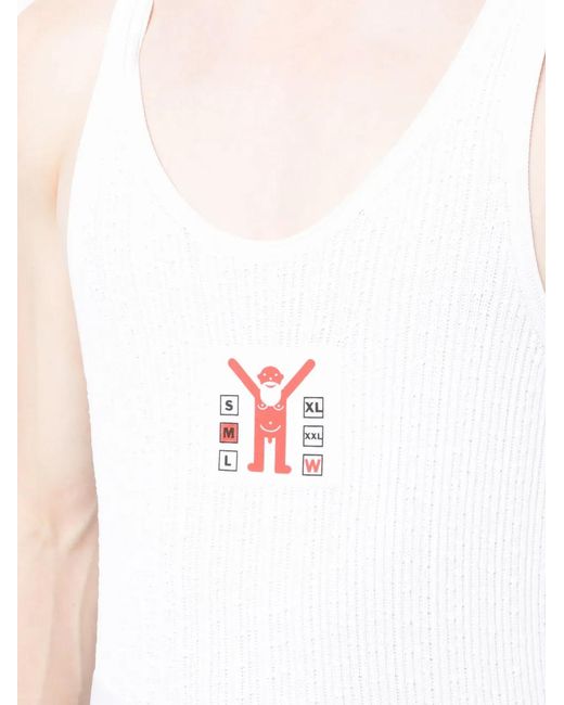 Walter Van Beirendonck White Jock Graphic-Print Tank Top for men