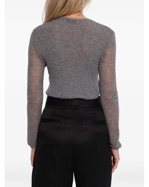 IRO Gray Kerria Lurex Ribbed Top