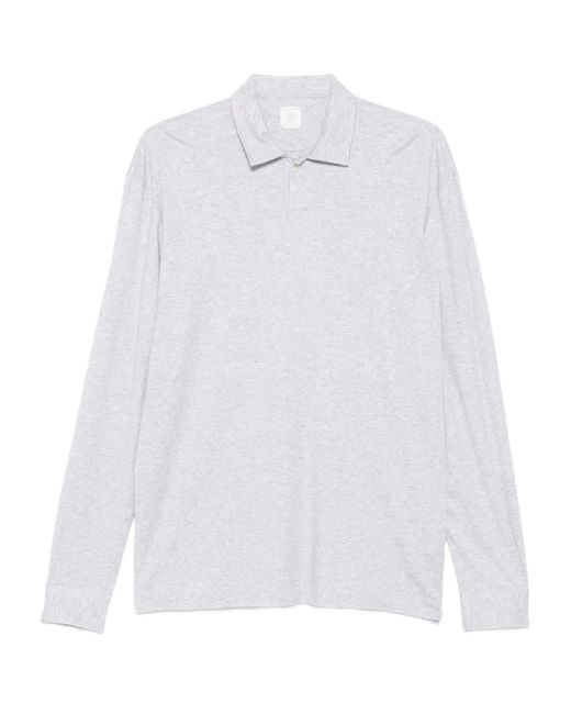 Eleventy White Long-Sleeve Polo Shirt for men