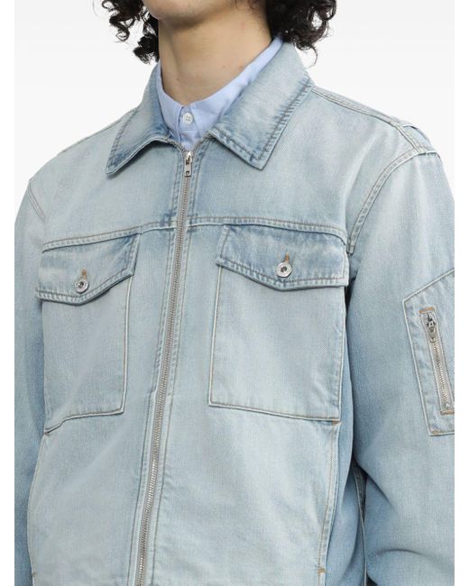 Random Identities Blue Zip-up Denim Jacket for men