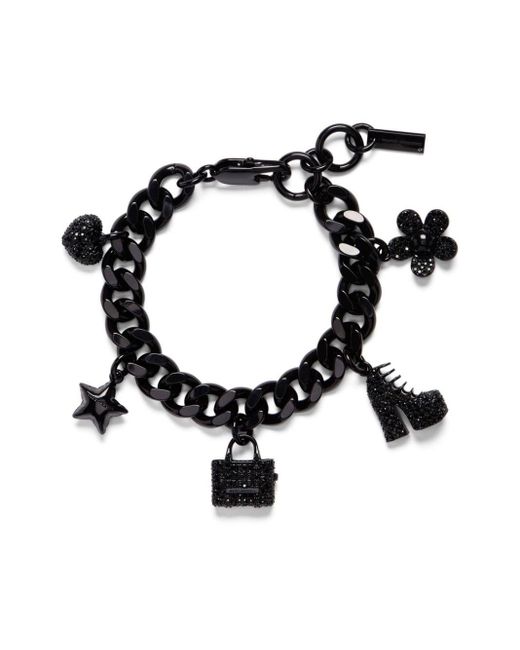 Marc Jacobs Black The Mini Icon Armband mit Pavé-Anhänger