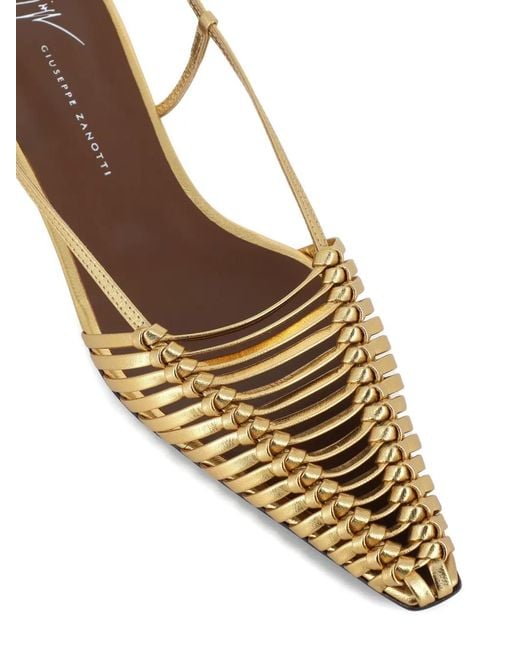 Giuseppe Zanotti Metallic Orsola Woven Pointed Sandals