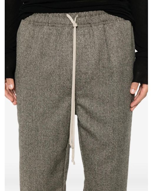 Rick Owens Gray Drawstring-Waist Track Pants for men