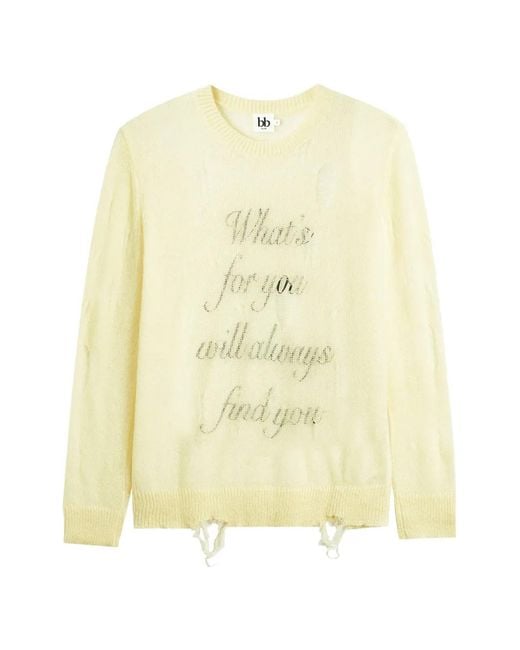 B+ AB Yellow Distressed Sweater