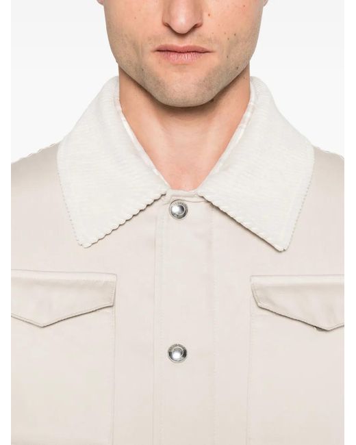 Eleventy White Corduroy-Collar Field Jacket for men