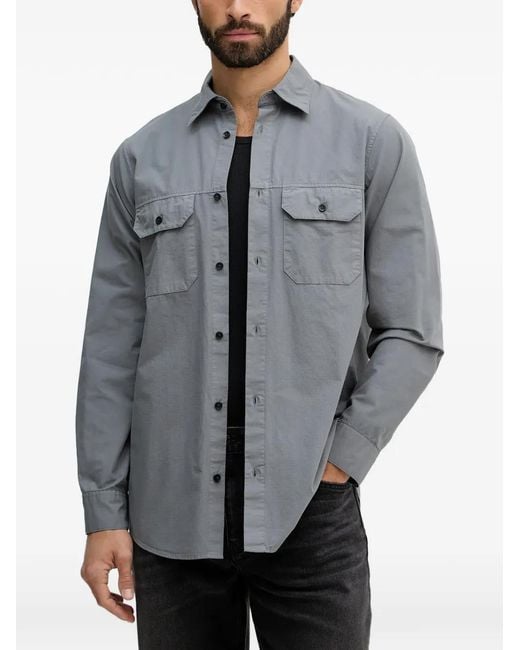 ARMANI EXCHANGE Gray Ripstop Flap-Pocket Shirt for men