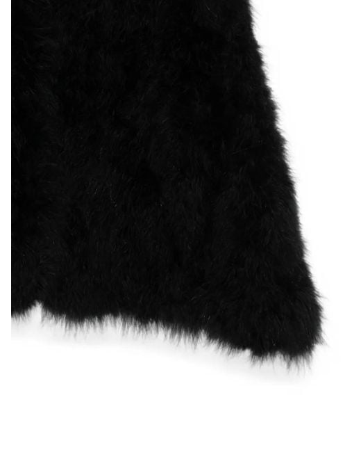 Liska Black Marabou-Feather Jacket