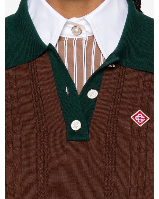 Casablanca Kabelgebreide Polotop in het Brown